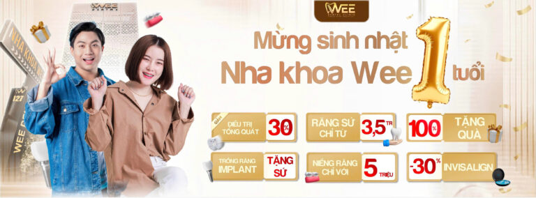 ưu đãi mừng sinh nhật 1 tuổi nha khoa Wee