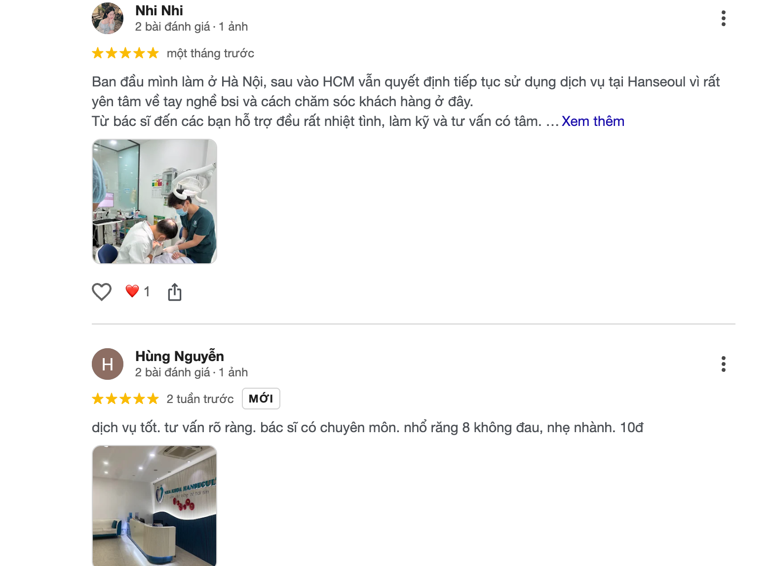 Một số đánh giá của khách hàng về Nha khoa Hanseoul