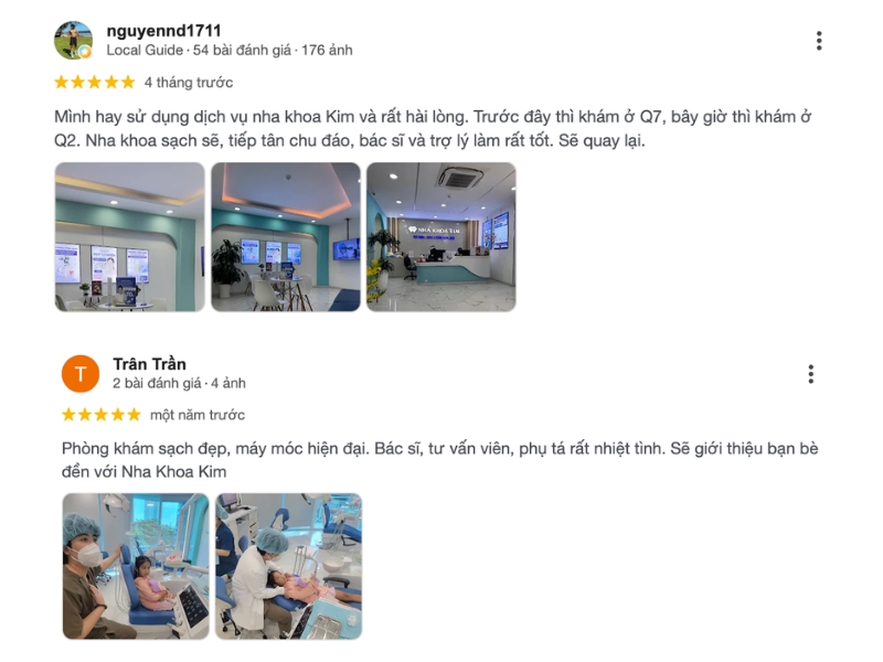 Một số đánh giá về Nha Khoa Kim từ khách hàng